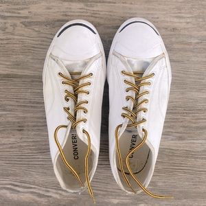 WHITE LEATHER CONVERSE JACK PARCELLS